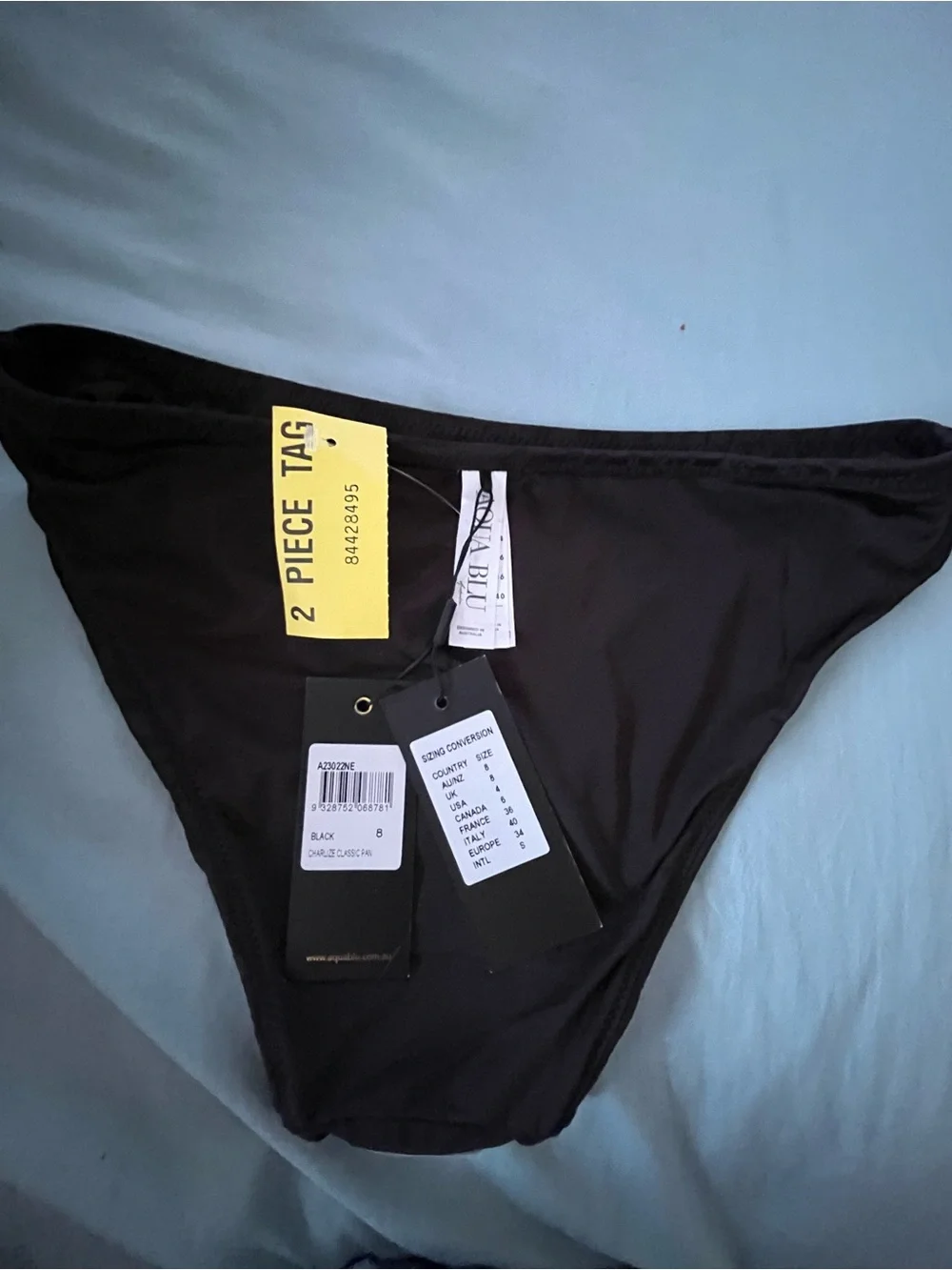 Aqua Blu Linda Black Textured Two-Piece Bikini US Size 4